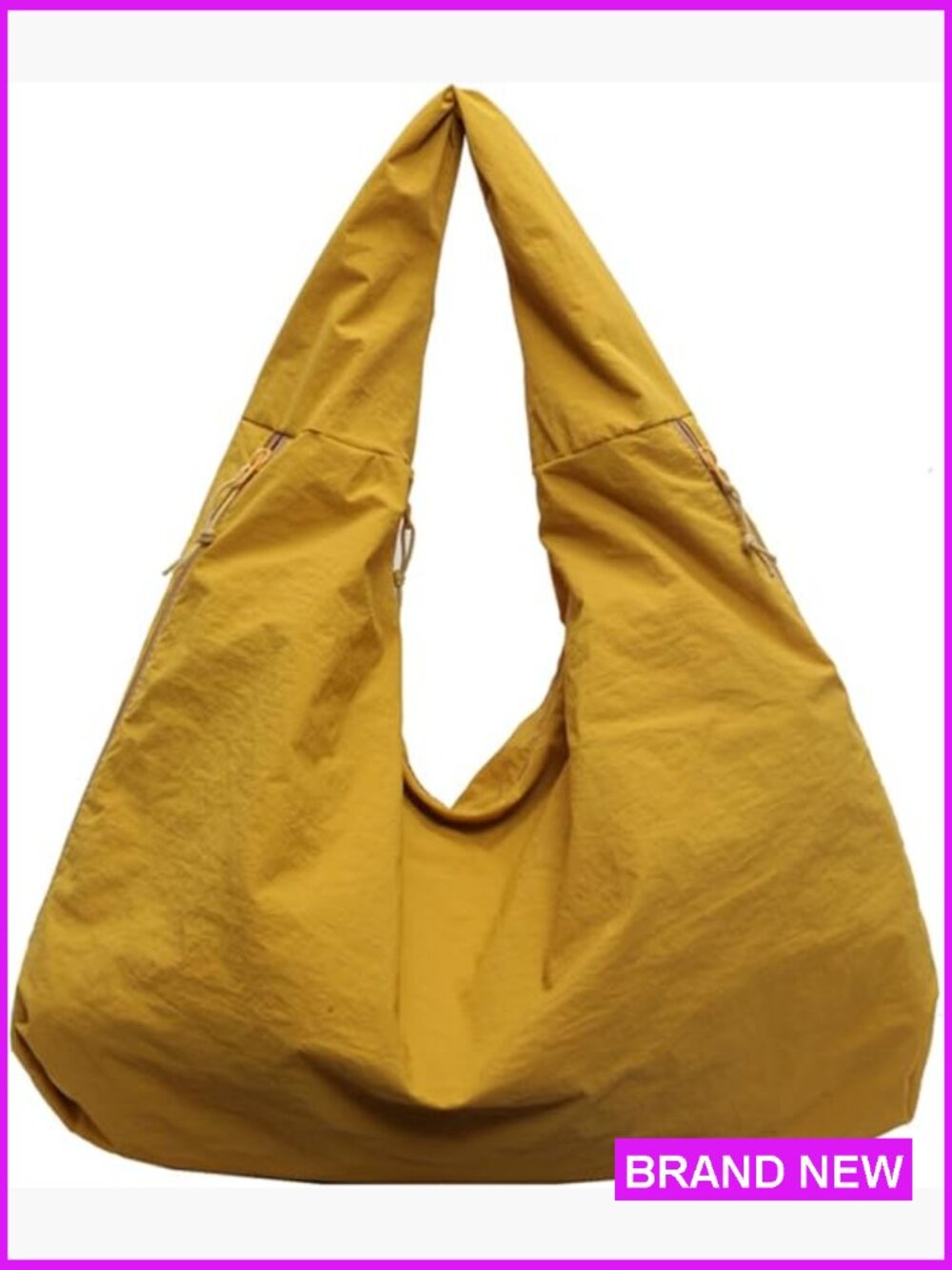 Slouchy Nylon Tote Bag Large Hobo Shoulder Travel Gym Commute Weekend Casual